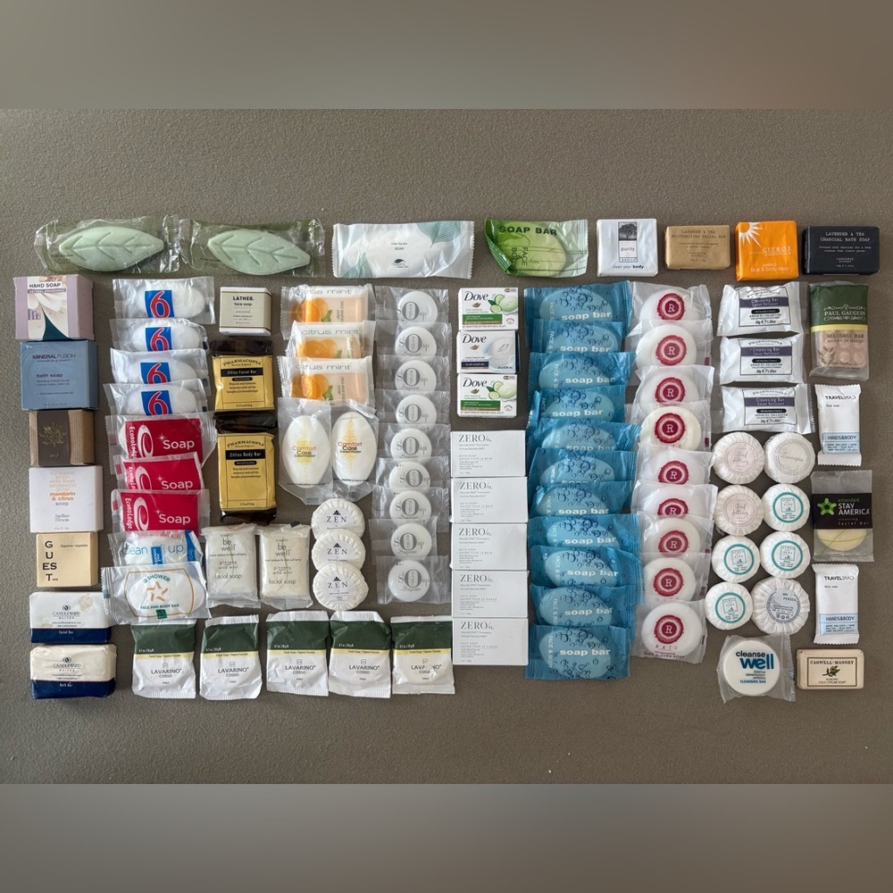 Lot of 100 Assorted Travel Size Hotel Guest Soap Collection Variety Luxury Brand